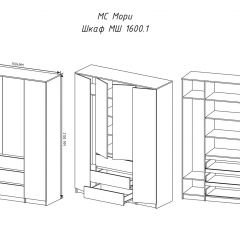 МОРИ МШ 1600.1 Шкаф (графит) в Лысьве - lysva.mebel24.online | фото 3