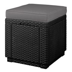 Пуфик Куб с подушкой (Cube with cushion) графит - прохладный серый в Лысьве - lysva.mebel24.online | фото 1