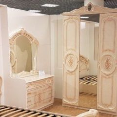Шкаф 3-х дверный с зеркалами (01.143) Роза (беж) в Лысьве - lysva.mebel24.online | фото 3