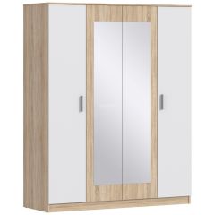 Шкаф 4х дверный с зеркалами Уют СБ-2750/1 (Дуб Сонома/Белый) в Лысьве - lysva.mebel24.online | фото