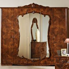 Шкаф 5-и дверный с зеркалами (20.145) Тициана (орех) в Лысьве - lysva.mebel24.online | фото 1