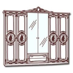 Шкаф 6-и дверный с зеркалами (01.146) Роза (беж) в Лысьве - lysva.mebel24.online | фото 3
