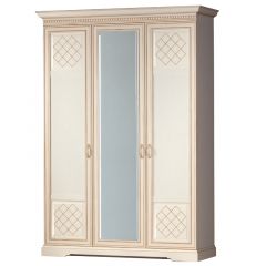 Шкаф для одежды 3-дверный №800 Парма кремовый белый в Лысьве - lysva.mebel24.online | фото