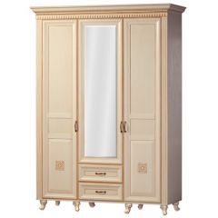 Шкаф для одежды 3-х дверный №470 Марлен Кремовый белый в Лысьве - lysva.mebel24.online | фото