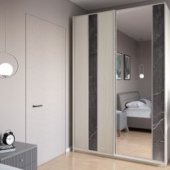 Шкаф-купе 1300 серии SILVER S4+S3Z+B2+PL1 (2 ящика+1 штанга) профиль «Серебро» в Лысьве - lysva.mebel24.online | фото