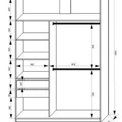 Шкаф-купе 1600 серии SOFT D8+D2+B2+PL4 (2 ящика+F обр.штанга) профиль «Графит» в Лысьве - lysva.mebel24.online | фото 2