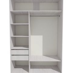 Шкаф-купе 1700 серии SILVER S1+S1+B2+PL2 (2 ящика+1 штанга+1 полка) профиль «Серебро» в Лысьве - lysva.mebel24.online | фото 2