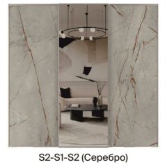 Шкаф-купе 1950 серии SILVER S6+S1+S6Z B22+PL1 (по 2 ящика лев/прав+1 штанга) профиль «Серебро» в Лысьве - lysva.mebel24.online | фото 6