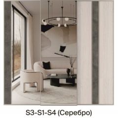 Шкаф-купе 1950 серии SILVER S6+S1+S6Z B22+PL1 (по 2 ящика лев/прав+1 штанга) профиль «Серебро» в Лысьве - lysva.mebel24.online | фото 8
