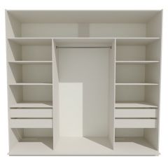Шкаф-купе 2400 серии SOFT D4+D4+D4+B22+PL1 (по 2 ящика лев/прав+1штанга) профиль «Графит» в Лысьве - lysva.mebel24.online | фото 2