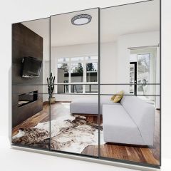 Шкаф-купе 2400 серии SOFT D4+D4+D4+B22+PL1 (по 2 ящика лев/прав+1штанга) профиль «Графит» в Лысьве - lysva.mebel24.online | фото 4