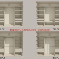 Шкаф-купе 2400 серии SOFT D5+D5+D5+B22+PL4 (по 2 ящика лев/прав+2штанги) профиль «Графит» в Лысьве - lysva.mebel24.online | фото 4