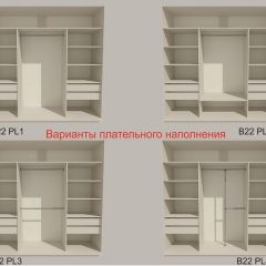 Шкаф-купе 2400 серии SOFT D7+D3+D3+B22+PL4 (по 2 ящика лев/прав+2штанги) профиль «Капучино» в Лысьве - lysva.mebel24.online | фото 6