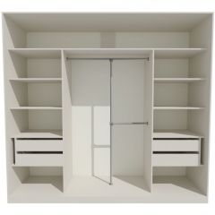 Шкаф-купе 2450 серии NEW CLASSIC K1+K1+K1+B22+PL4 (по 2 ящика лев/прав+F обр.штанга) профиль «Капучино» в Лысьве - lysva.mebel24.online | фото 2
