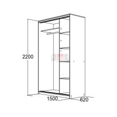 МИРАЖ 15.1 (620) Шкаф для платья и белья в Лысьве - lysva.mebel24.online | фото 2