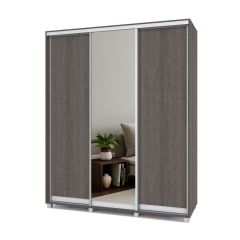 РОЛАНД Шкаф-купе с зеркалом Анкор темный (450*1800) Р482 в Лысьве - lysva.mebel24.online | фото