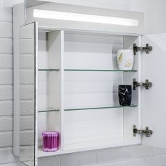Шкаф-зеркало Аврора 65 с подсветкой LED Домино (DV8006HZ) в Лысьве - lysva.mebel24.online | фото 7