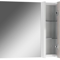 Шкаф-зеркало Uno 80 Дуб серый левый/правый Домино (DU1504HZ) в Лысьве - lysva.mebel24.online | фото 3