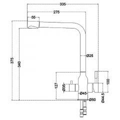 Смеситель д/кухни MELANA-F610304 Stello нерж.сталь, с переключателем на фильтр, однорычажный, сатин в Лысьве - lysva.mebel24.online | фото 4