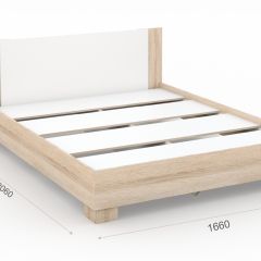 Спальня Аврора Кровать 160 со встроенным основанием под матрас Дуб сонома/Белый в Лысьве - lysva.mebel24.online | фото 2