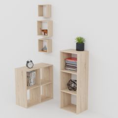 Стеллаж 3 секции (дуб сонома) в Лысьве - lysva.mebel24.online | фото 4