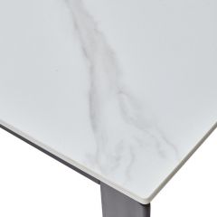 Стол CORNER 120 MATT WHITE MARBLE SOLID CERAMIC / BLACK, ®DISAUR в Лысьве - lysva.mebel24.online | фото 8