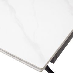 Стол FORIO 160 MATT WHITE MARBLE SOLID CERAMIC / BLACK, ®DISAUR в Лысьве - lysva.mebel24.online | фото 9