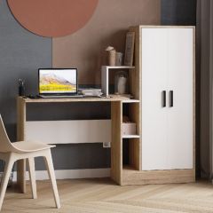 Стол компьютерный СКМ-1 ЛДСП Белый/Дуб сонома в Лысьве - lysva.mebel24.online | фото