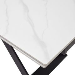 Стол LIVORNO 180 MATT WHITE MARBLE SOLID CERAMIC / BLACK, ®DISAUR в Лысьве - lysva.mebel24.online | фото 9