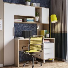 Стол рабочий 12.95 N Комфорт (Дуб сонома, Белый PE шагрень) в Лысьве - lysva.mebel24.online | фото