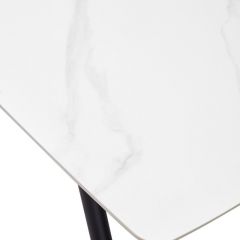 Стол RIVOLI 140 MATT WHITE MARBLE SOLID CERAMIC / BLACK, ®DISAUR в Лысьве - lysva.mebel24.online | фото 9