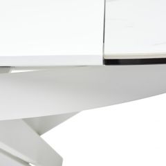 Стол TRENTO 120 HIGH GLOSS STATUARIO Белый мрамор глянцевый, керамика/ белый каркас, ®DISAUR в Лысьве - lysva.mebel24.online | фото 9