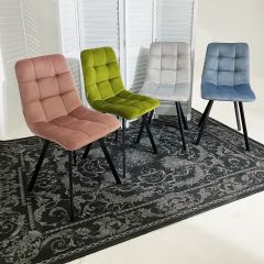 Стул CHILLI SQUARE BLUVEL-03 светло-серый, велюр / черный каркас М-City в Лысьве - lysva.mebel24.online | фото 5