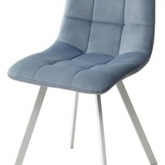Стул CHILLI SQUARE G108-56 пудровый синий, велюр/ белый каркас М-City в Лысьве - lysva.mebel24.online | фото