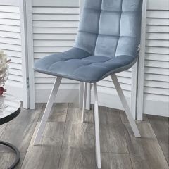 Стул CHILLI SQUARE G108-56 пудровый синий, велюр/ белый каркас М-City в Лысьве - lysva.mebel24.online | фото 6
