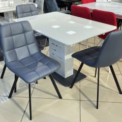 Стул CHILLI SQUARE HK017-09 серо-черничный, PU/ черный каркас М-City в Лысьве - lysva.mebel24.online | фото 6