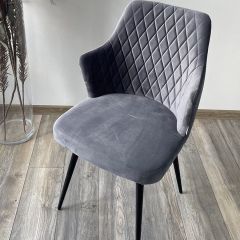 Стул HERMAN 360 град. СЕРЫЙ #27, велюр / черный каркас М-City в Лысьве - lysva.mebel24.online | фото