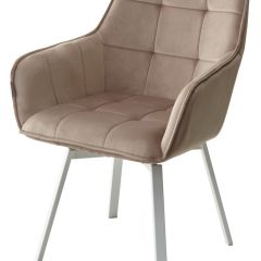 Стул MAVERICK 360 град. поворот. BLUVEL-40 BEIGE/ белый каркас, М-City в Лысьве - lysva.mebel24.online | фото