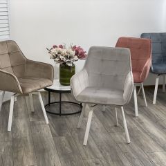 Стул MAVERICK 360 град. поворот. BLUVEL-40 BEIGE/ белый каркас, М-City в Лысьве - lysva.mebel24.online | фото 3