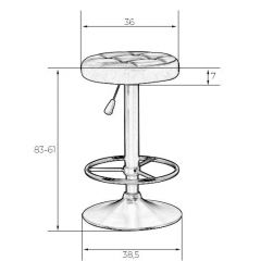 Табурет барный DOBRIN BRUNO LM-5008 (бело-чёрный) в Лысьве - lysva.mebel24.online | фото 2