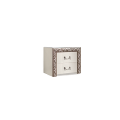 Тумба прикроватная (2 ящика) Тиффани Premium слоновая кость/серебро (ТФТП-2(П) в Лысьве - lysva.mebel24.online | фото
