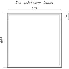 Зеркало Corsica 600х600 black без подсветки Sansa (SB1064Z) в Лысьве - lysva.mebel24.online | фото 4