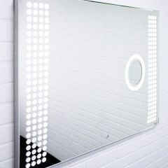 Зеркало Cosmo 100 alum (линза) с подсветкой Sansa (SCL1026Z) в Лысьве - lysva.mebel24.online | фото 3
