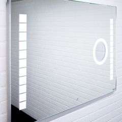 Зеркало Quadro 100 alum (линза) с подсветкой Sansa (SQL1030Z) в Лысьве - lysva.mebel24.online | фото 3