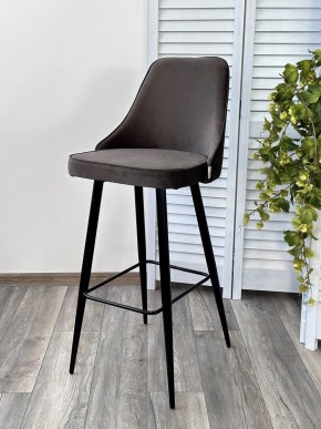Барный стул NEPAL-BAR ГРАФИТ #14, велюр/ черный каркас (H=78cm) М-City в Лысьве - lysva.mebel24.online | фото 6