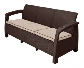 Диван Yalta Premium Sofa 3 Set (Ялта) шоколадный (+подушки под спину) в Лысьве - lysva.mebel24.online | фото
