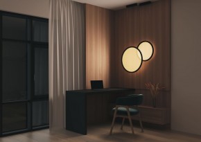 DK6606-BK Подвесной вертикальный светильник Veil со светодиодом H1700 d600 220V 48W 3000-6000K IP20 черный алюминий в Лысьве - lysva.mebel24.online | фото 5