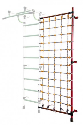Дополнительная стойка к пристенному ДСК с сеткой для лазания, цв. красный в Лысьве - lysva.mebel24.online | фото