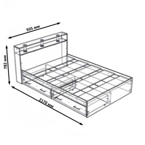 Камелия Кровать с ящиками 0900, цвет дуб сонома, ШхГхВ 93,5х217х78,2 см., сп.м. 900х2000 мм., без матраса, основание есть в Лысьве - lysva.mebel24.online | фото 6