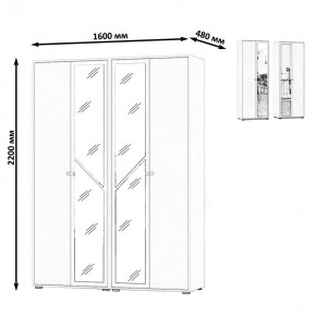 Камелия Шкаф 4-х створчатый, цвет дуб сонома, ШхГхВ 160х48х220 см., универсальная сборка, можно использовать как два отдельных шкафа в Лысьве - lysva.mebel24.online | фото 4